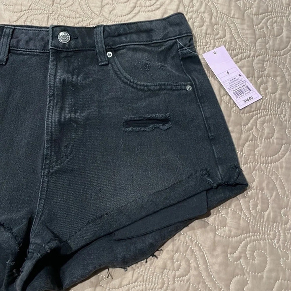 Black Cheeky Jean Shorts - Picture 2 of 9